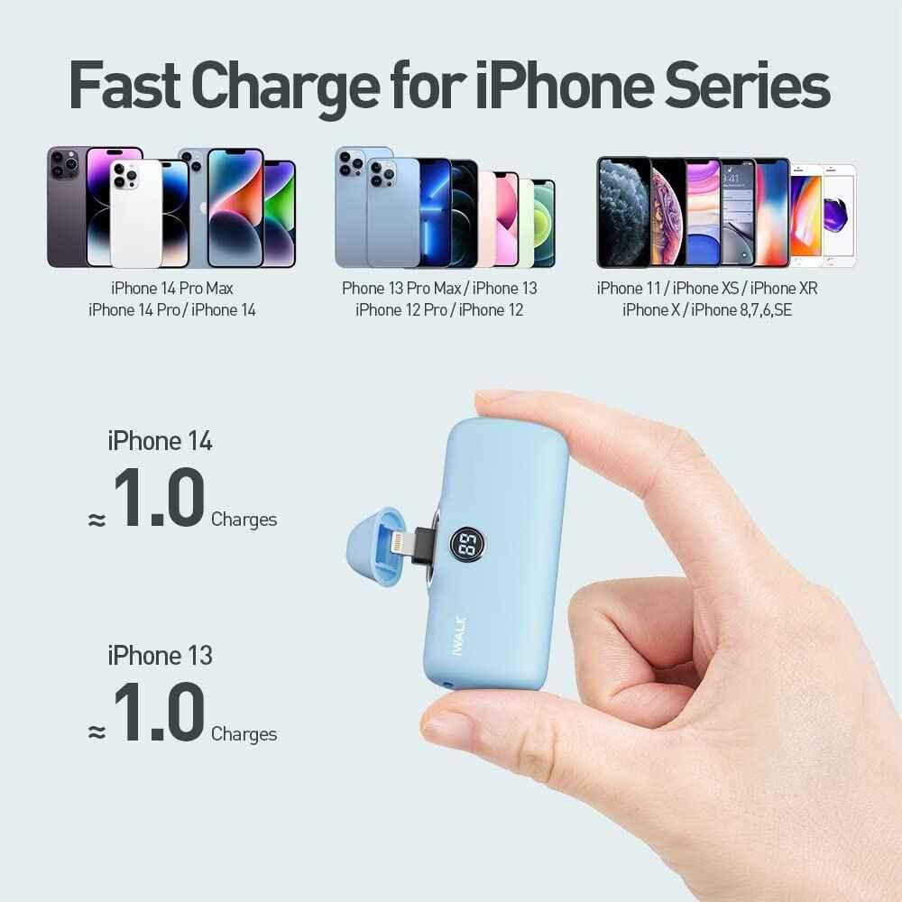iWalk 4800mAh Lightning 20W Pocket Power Bank - Blue iWalk 4800mAh Lightning 20W Pocket Power Bank - Blue